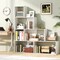 Costway 1/2 PCS 4-Tier Bookshelf with 6 Storage Cubes 64" Tall Modern Geometric Stair Bookcase